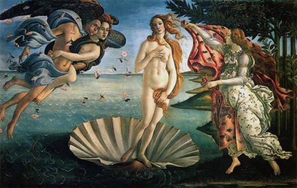 Aphrodite's naissance by Botticelli